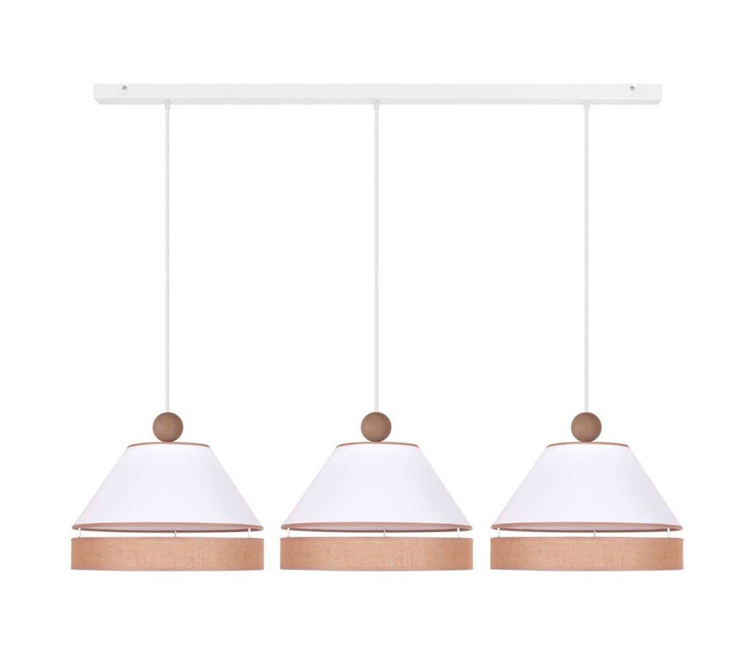 Lustr na lanku AVIGNON 3xE27/15W/230V bílá/hnědá