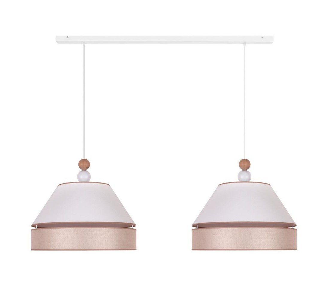 Lustr na lanku AVIGNON 2xE27/15W/230V bílá/béžová