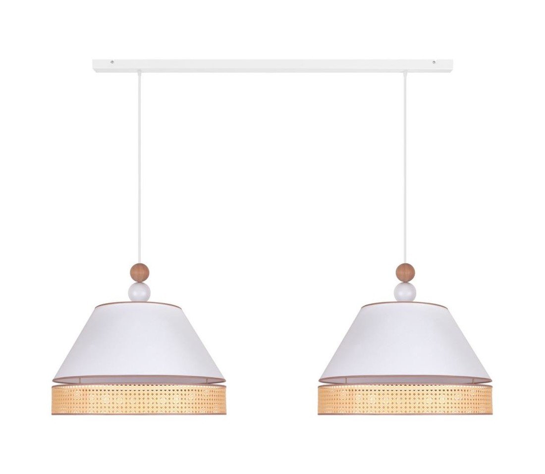 Lustr na lanku AVIGNON 2xE27/15W/230V bílá/ratan