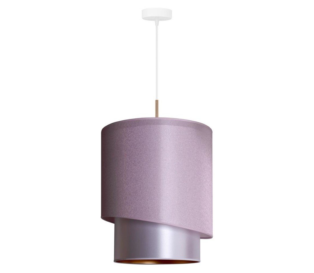 Lustr na lanku PARIS 1xE27/15W/230V pr. 40 cm růžová/stříbrná/měděná