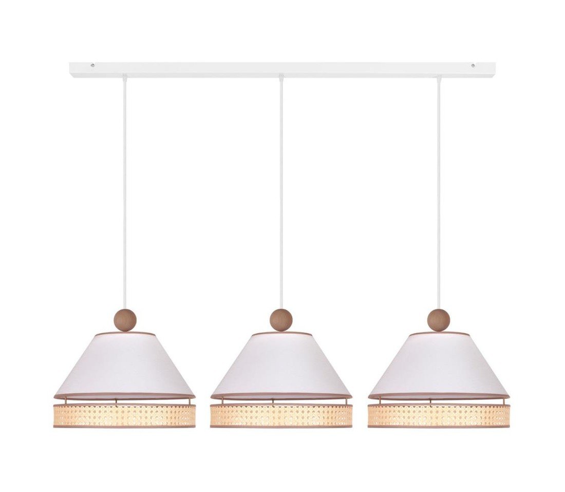 Lustr na lanku AVIGNON 3xE27/15W/230V bílá/ratan