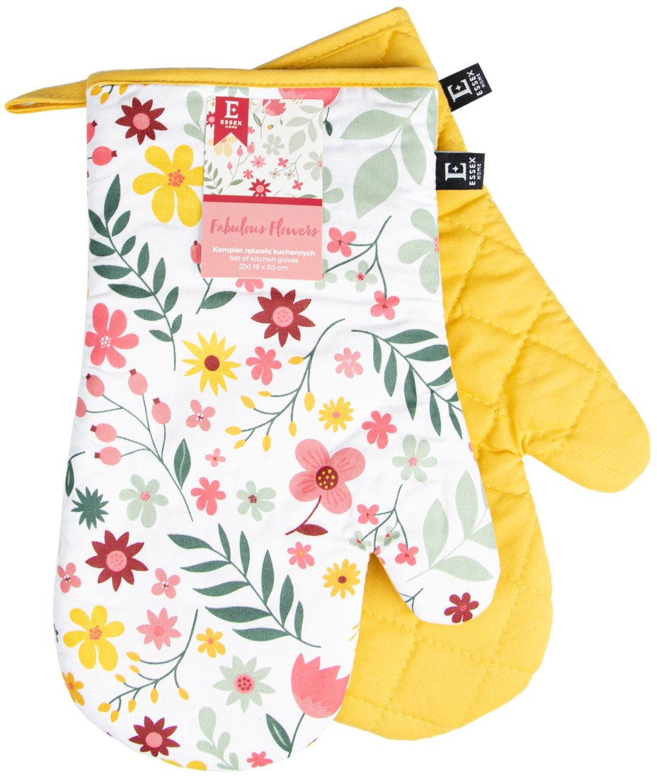 Kuchyňské bavlněné rukavice - chňapky FABULOUS FLOWERS 100% bavlna 19x30 cm Essex