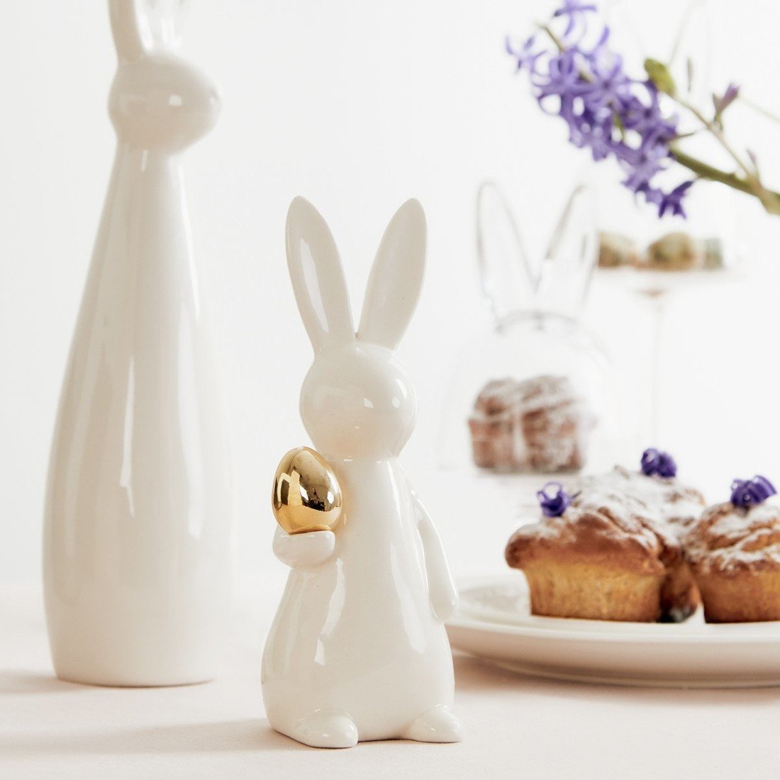 Velikonoční figurka | YAMI | zajíc se zlatým vejcem | 21x8 cm | ES23 845159