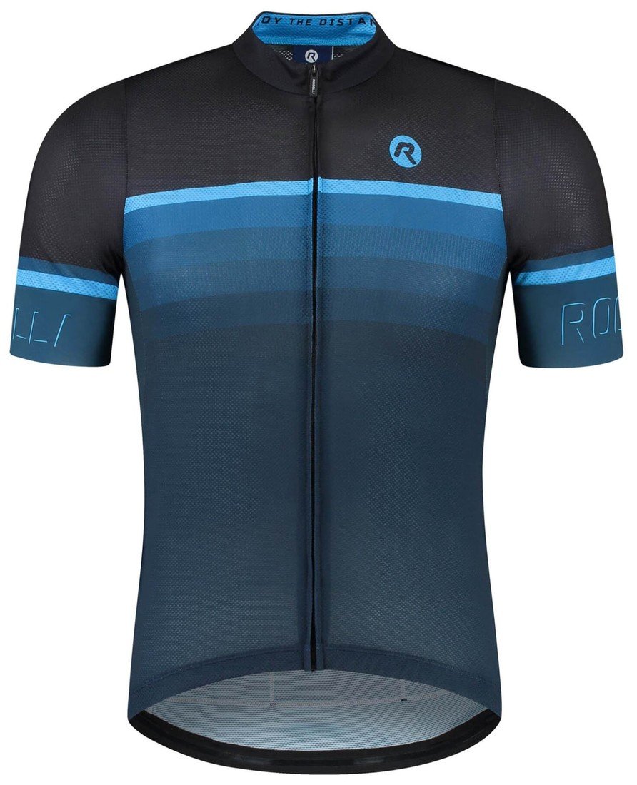 Exklusivní cyklodres Rogelli HERO II s krátkým rukávem, černo-modrý 2XL