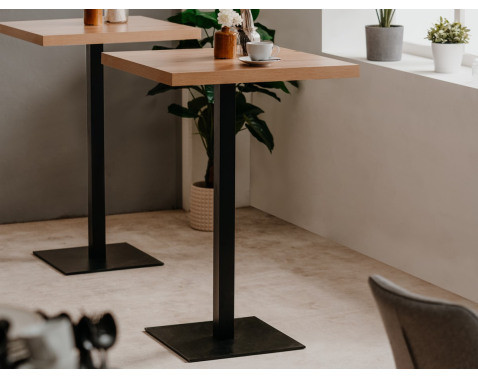 Barový stůl Quadrato 70x70 cm, dub artisan/černý