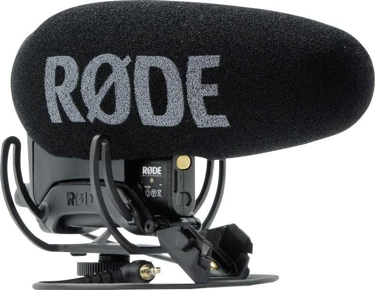 RODE Microphones Videomic Pro plus  nasazovací kamerový mikrofon Druh přenosu:digitální montáž patky blesku, vč. ochrany proti větru, vč. kabelu