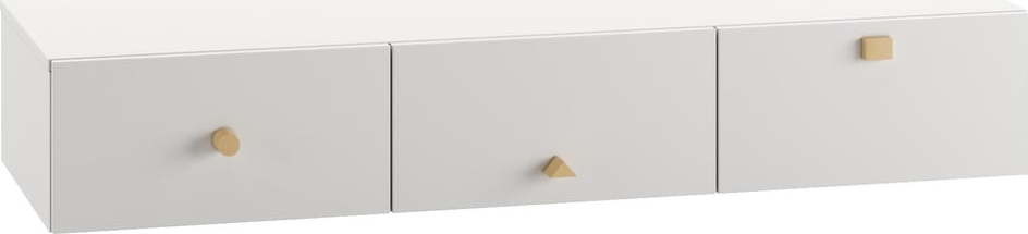 Světle šedá nízká dětská komoda 150x25 cm Cube - Pinio