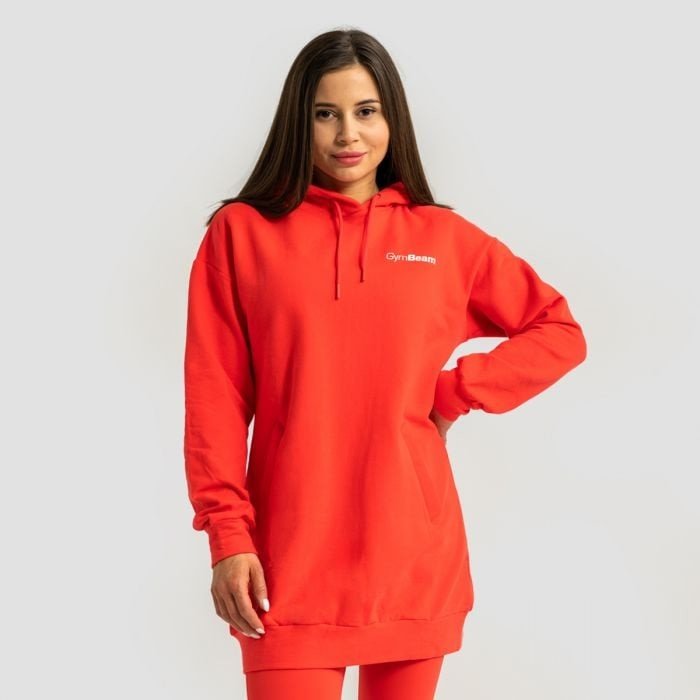 Dámská Longline mikina Limitless Hot Red XL - GymBeam