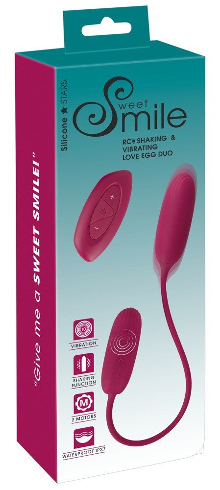 Smile Love Egg Duo - rechargeable, radio, waterproof vibrating egg (purple)