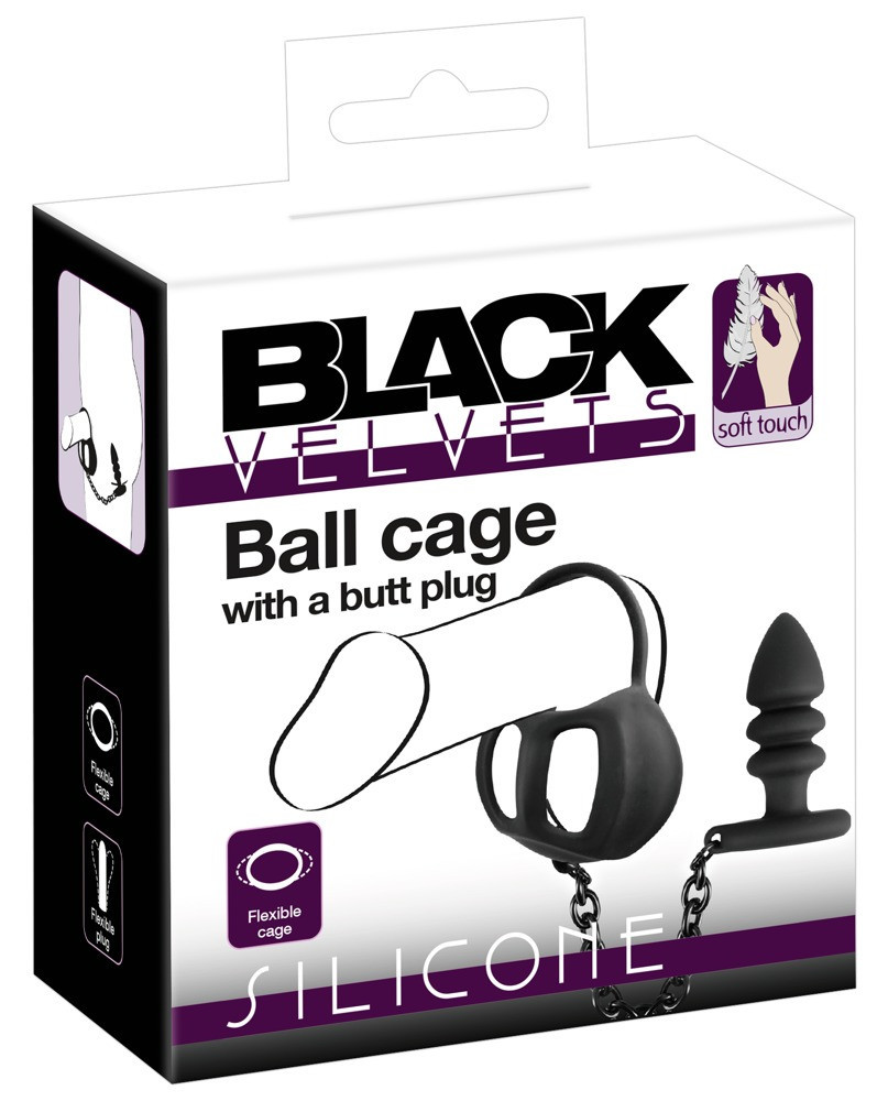 Black Velvet - silicone vagina with anal dildo (black)