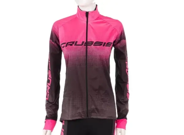 Crussis No-Wind dámská cyklistická bunda černá/růžová vel. XS