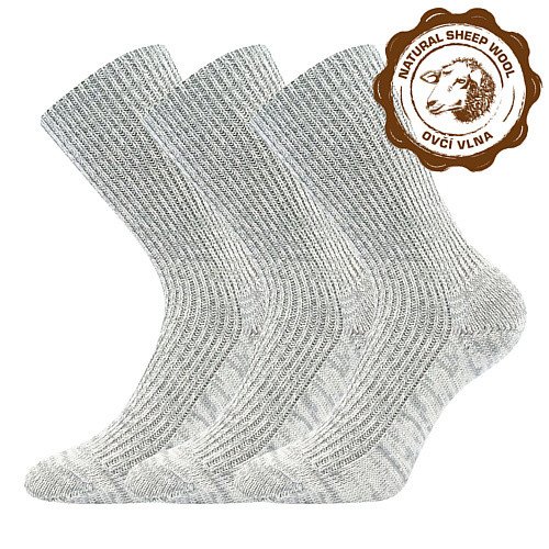 BOMA ponožky Říp šedý melír 3 pár 35-37 103352