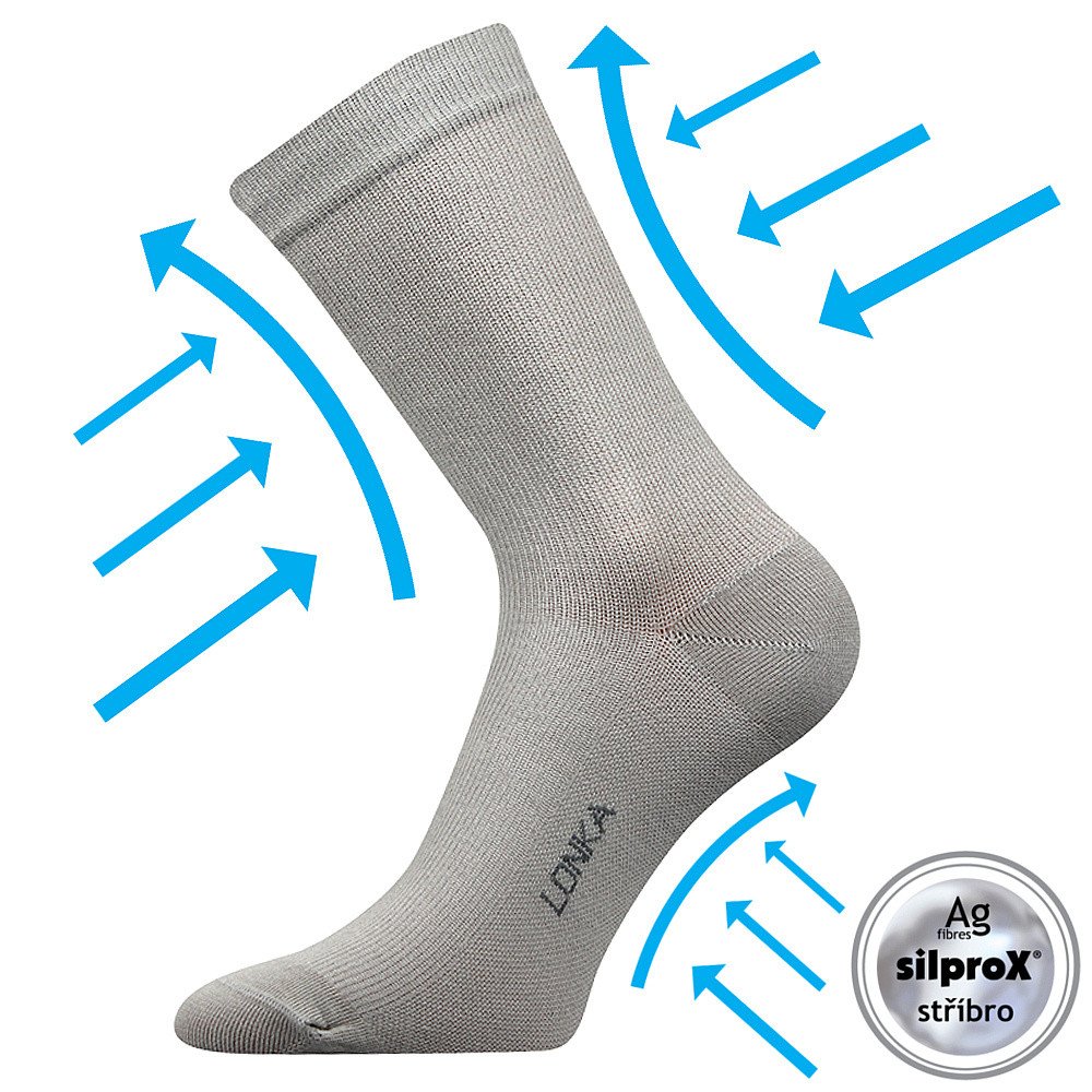 LONKA kompresní ponožky Kooper sv.šedá 1 pár 35-38 109198