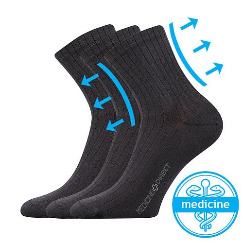 LONKA ponožky Demedik tm.šedá 3 pár 35-38 110452