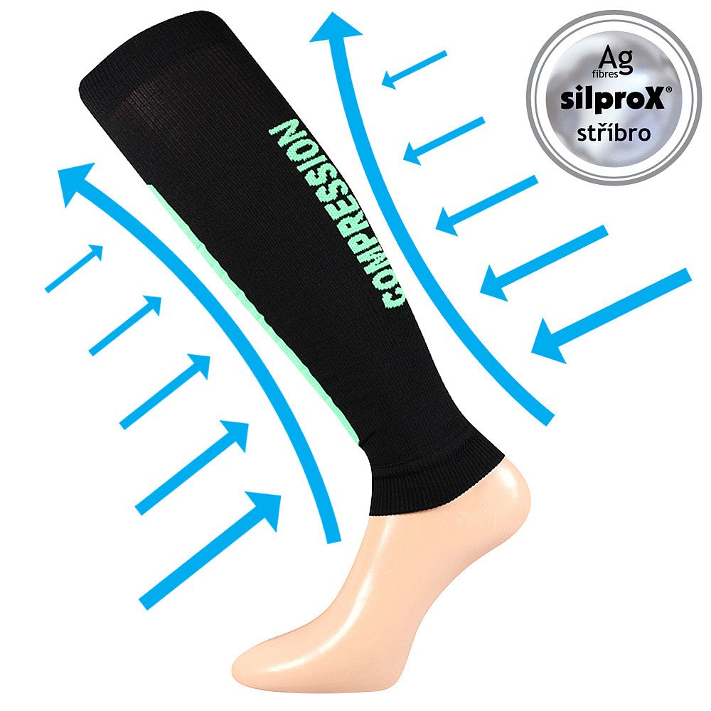 VOXX kompresní návlek Flex černá-neon zelená 1 pár S-M 113470