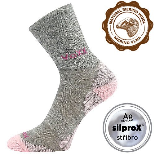 VOXX ponožky Irizarik sv.šedá/magenta 1 pár 20-24 118901