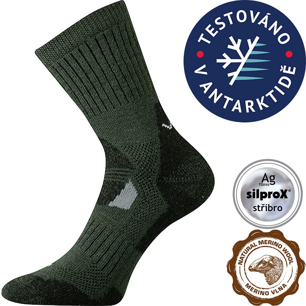 VOXX ponožky Stabil CLIMAYARN khaki 1 pár 35-38 103548