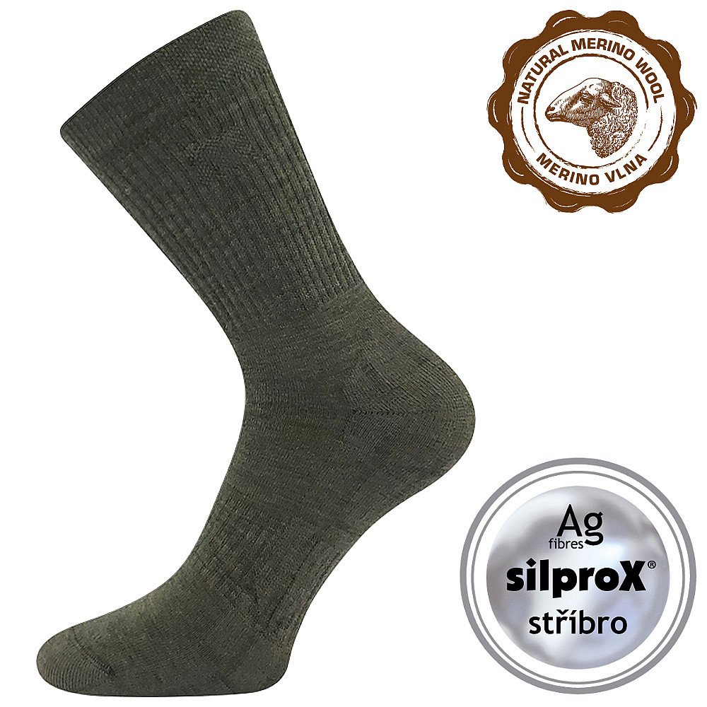 VOXX ponožky Twarix khaki 1 pár 39-42 119357