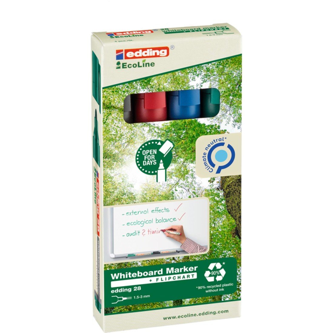 Popisovač na bílé tabule edding Ecoline 28, sada