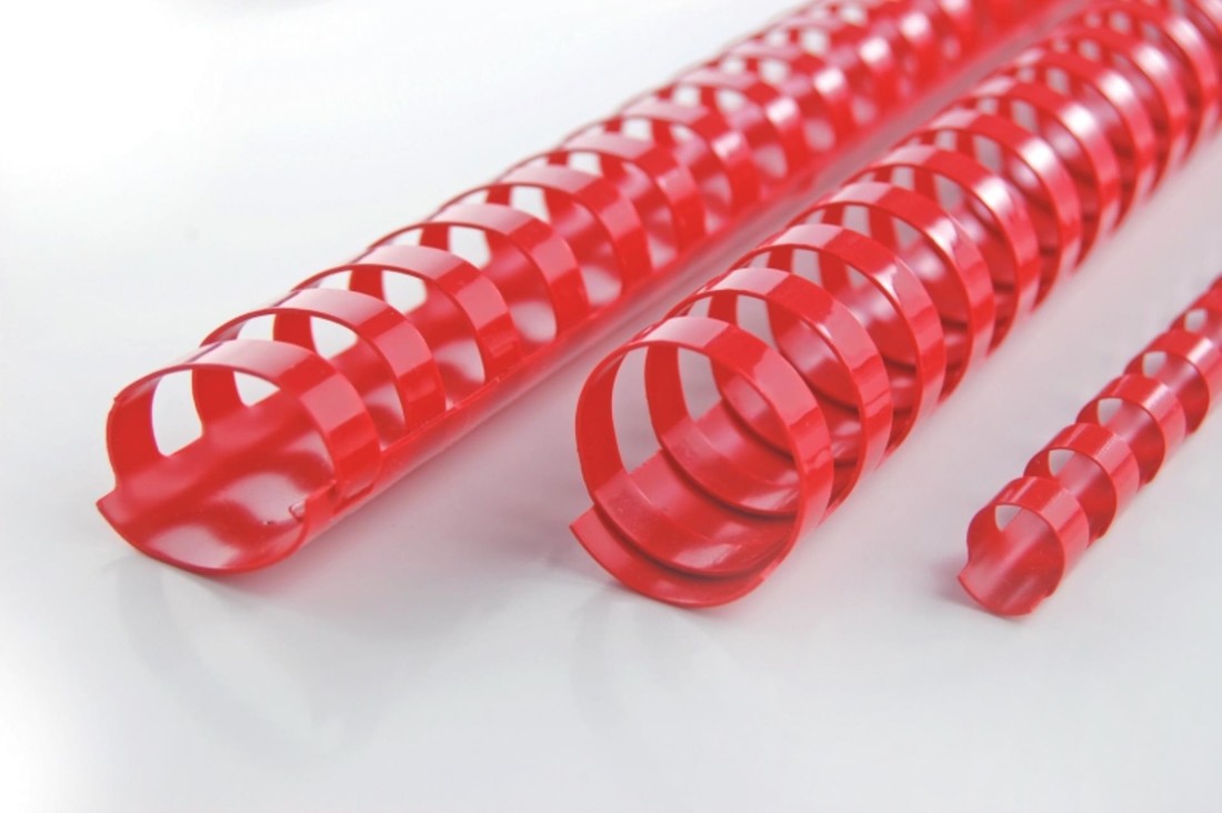 Hřbety plastové GBC 16 mm, červené, 100 ks