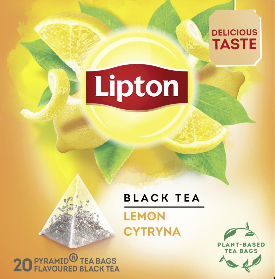 Čaj Lipton Lemon černý, 20 x 1,7 g