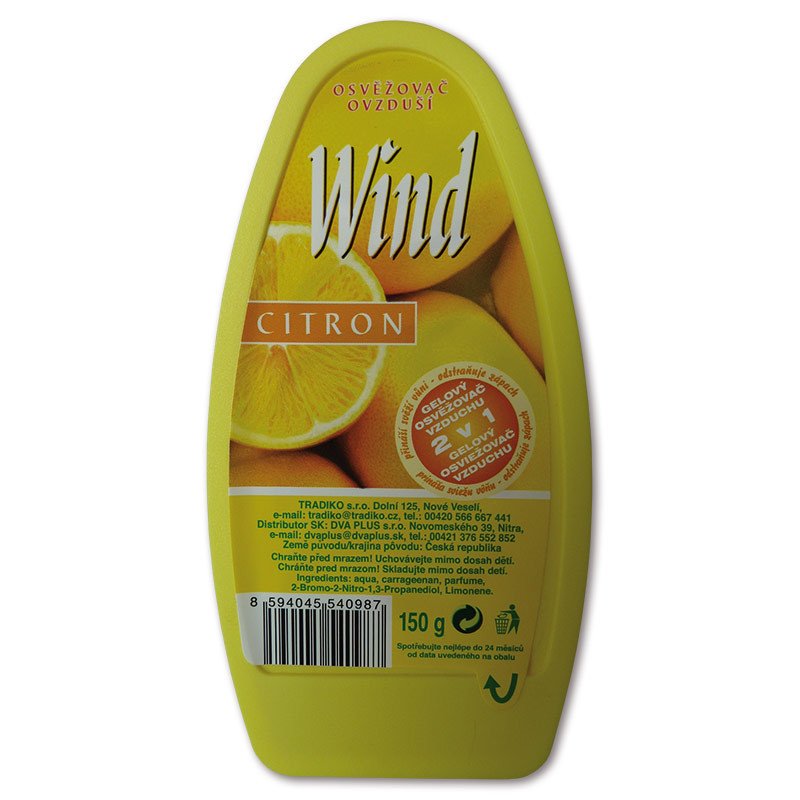 Wind Gelový osvěžovač vzduchu Wind citron, 150 g