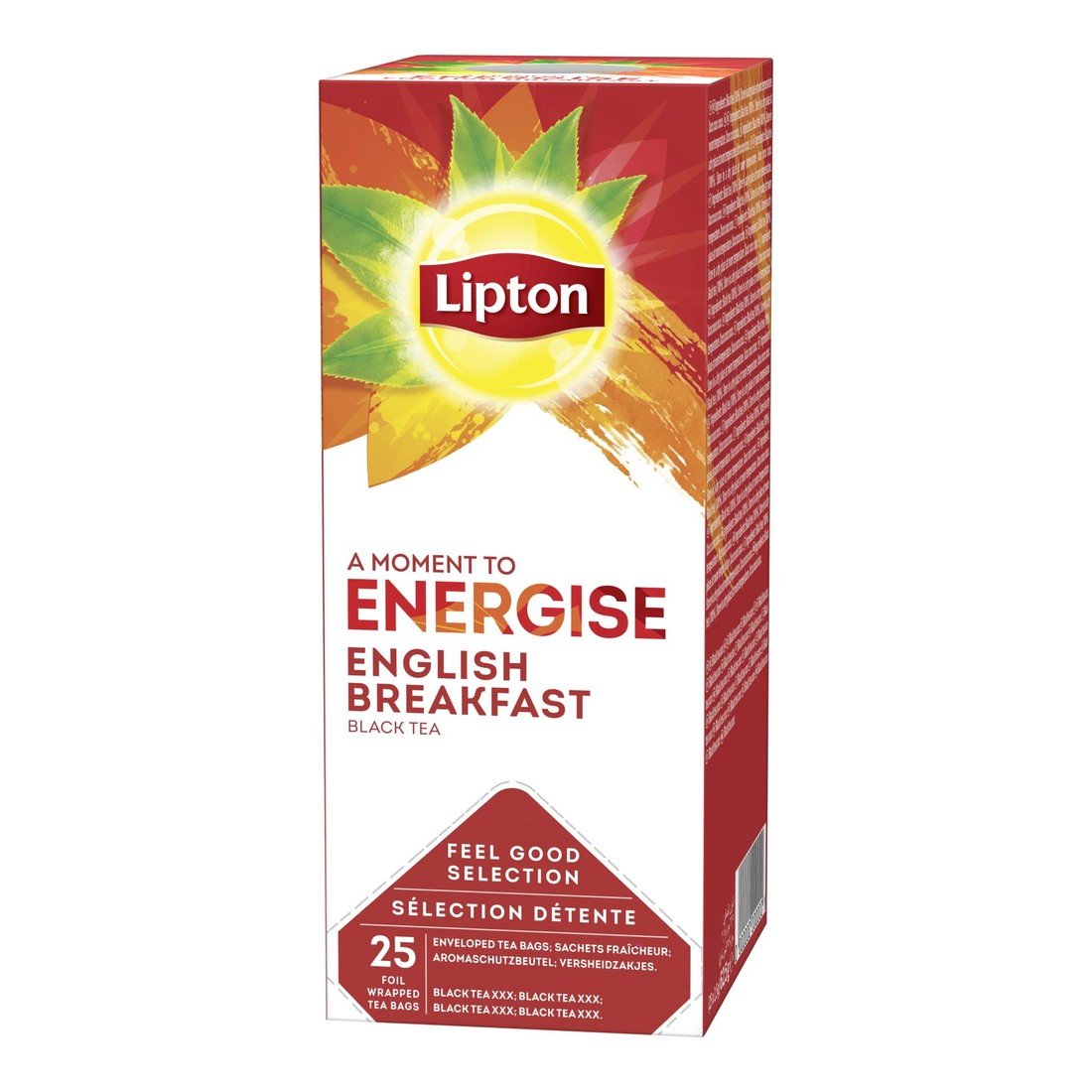 Černý čaj Lipton Energise English Breakfast, 25x 2 g