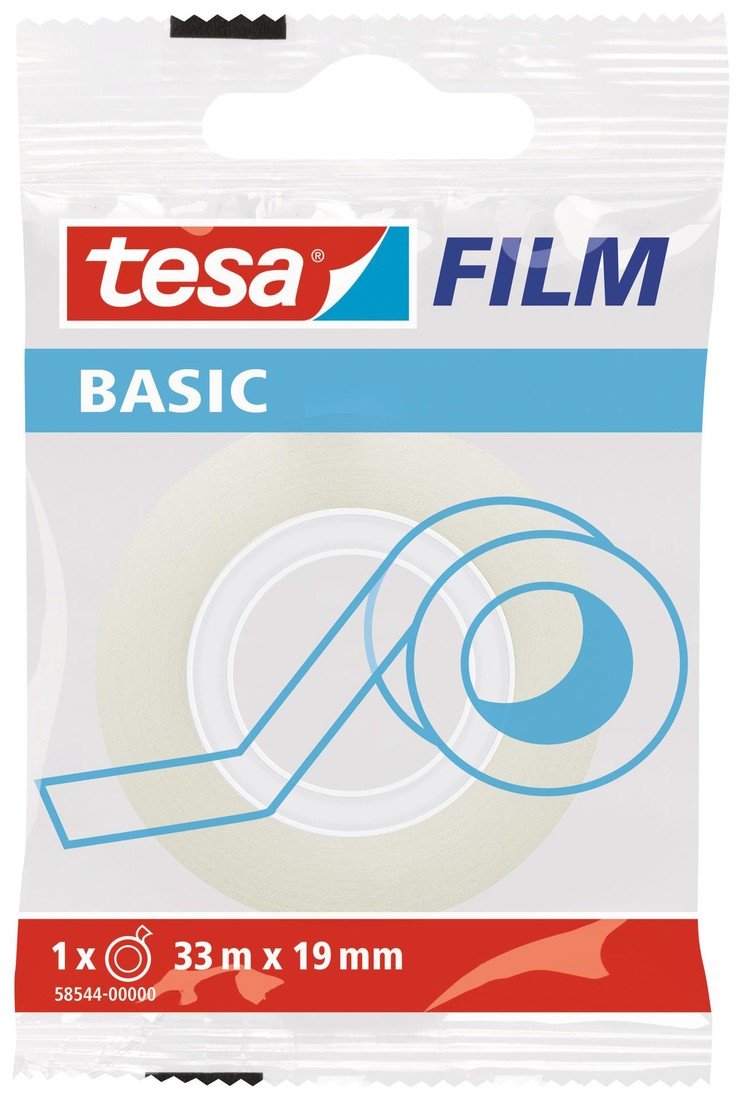 Lepicí páska Tesa BASIC - 19 mm x 33 m, transparentní