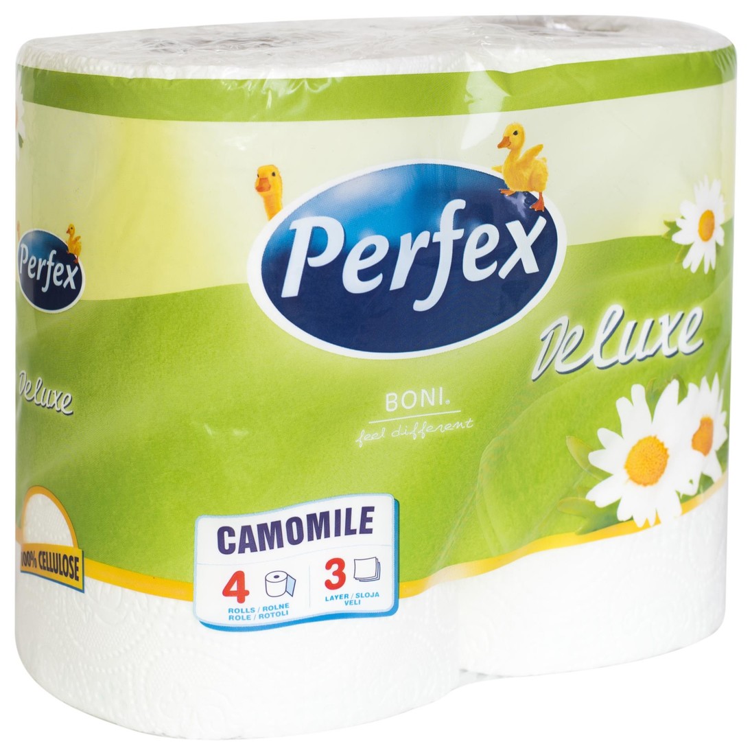 Perfex Toaletní papír Perfex - heřmánek De Luxe, 3vrstvý, bílý, 4 ks