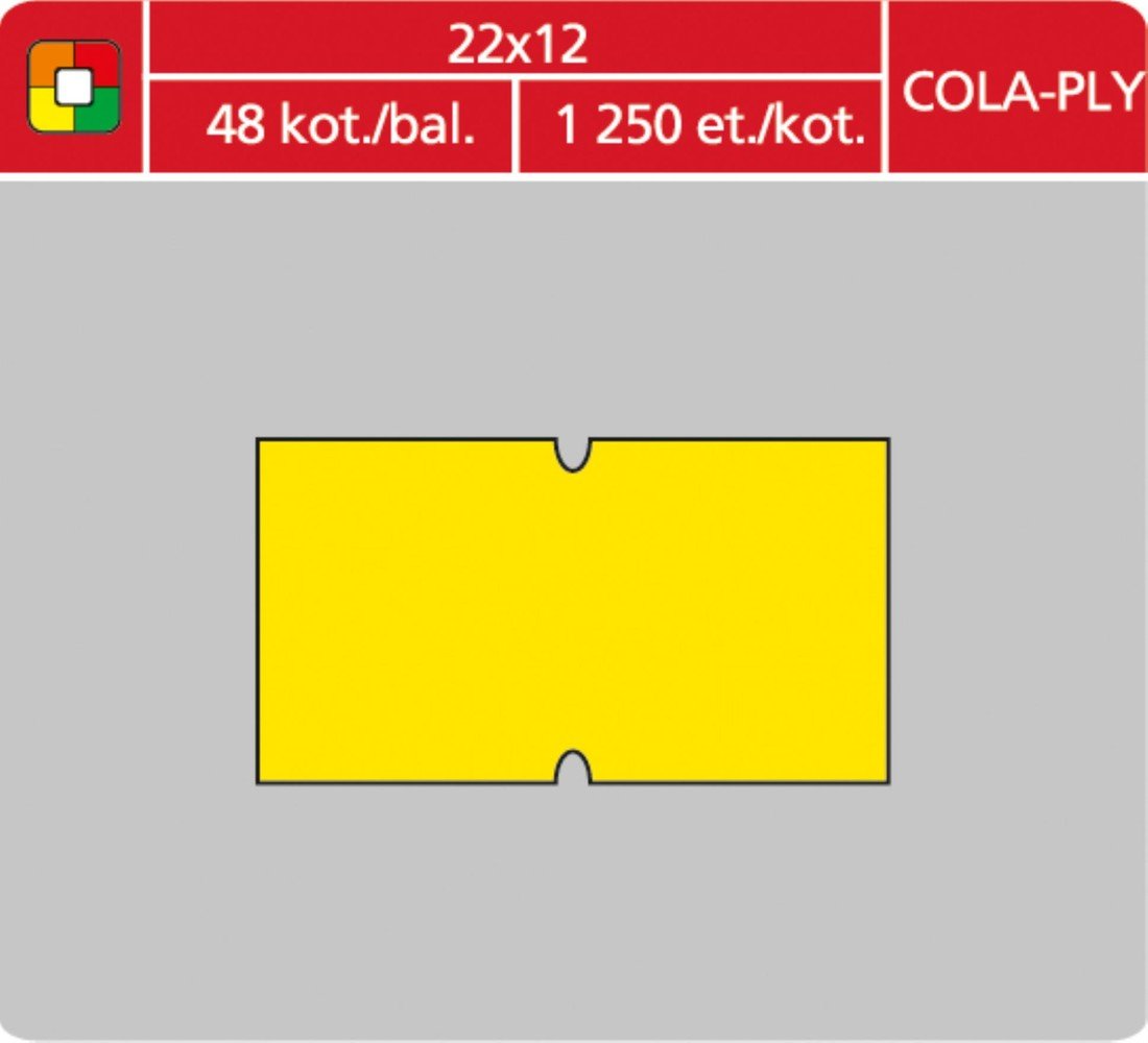 SK Label Cenové etikety COLAPLY - 22x12, 1250 ks, žluté
