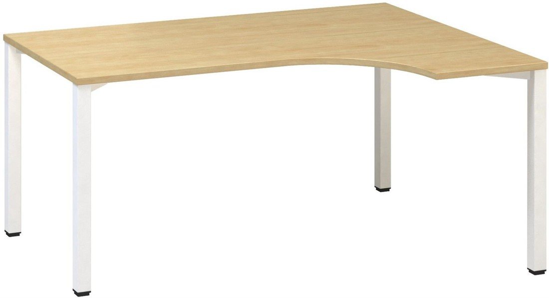 Interier Říčany Psací stůl Alfa 200 - ergo, pravý, 160 cm, divoká hruška/bílý