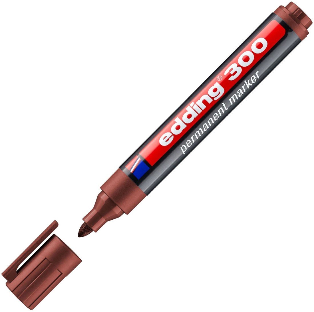 Permanentní popisovač Edding 300 - kulatý hrot, hnědý