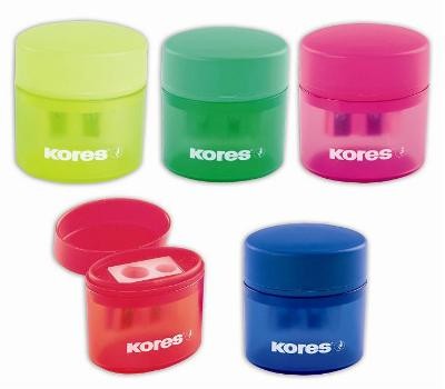 Kores Ořezávátko dvojité se zásobníkem Deposito, mix barev