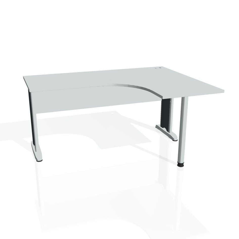 Psací stůl Hobis Cross CE 60 L - šedá/kov 160 x 120 x 75 cm