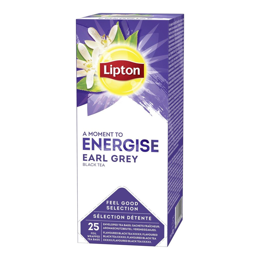 Černý čaj Lipton Energise Earl Grey, 25x 2 g