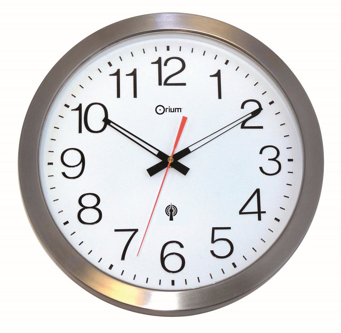 Cep Nástěnné rádiem řízené hodiny Orium - vodotěsné, stříbrné