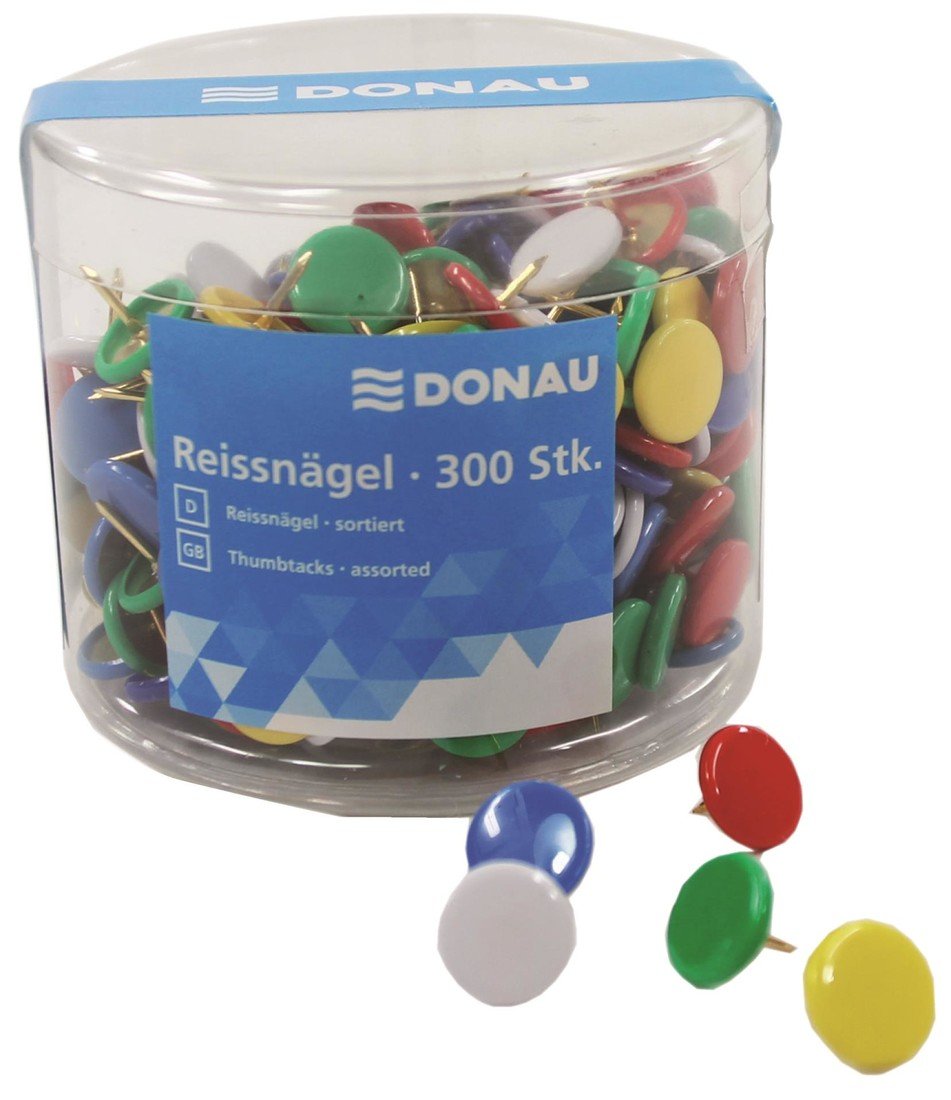 Kovové připínáčky Donau, 300, mix barev