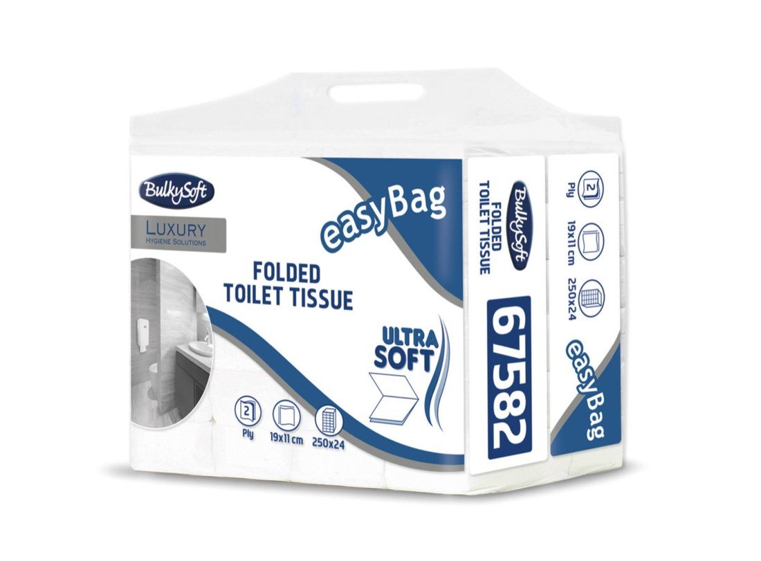 BulkySoft Toaletní papír skládaný - 2vrstvý, 24x 250 listů