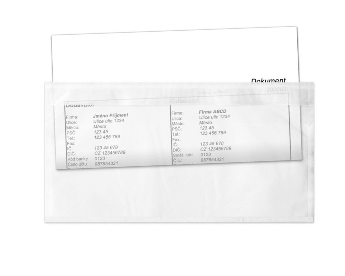Samolepicí kapsy na zásilky - DL, průhledné, 1000 ks