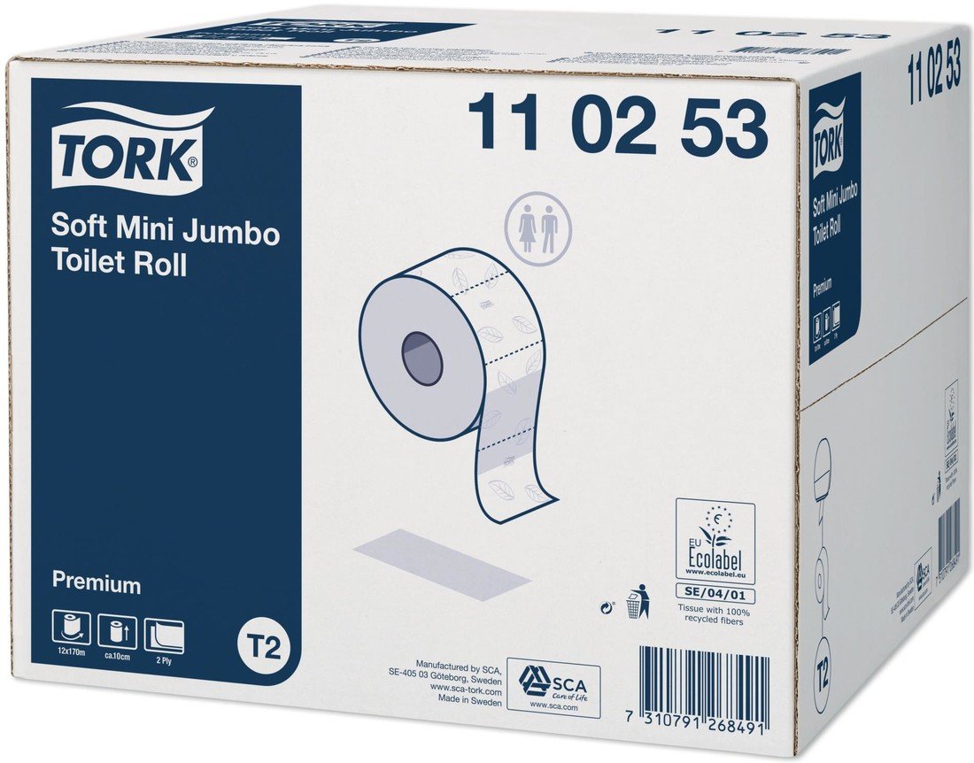 Toaletní papír Tork jumbo mini - 2 vrstvý, T2, 12 rolí