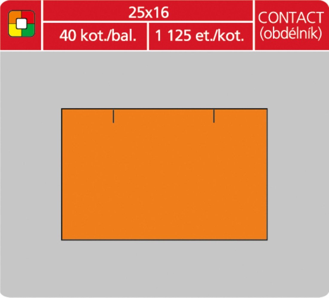 SK Label Cenové etikety CONTACT - 25x16, 1125 ks, oranžové
