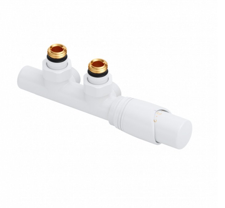 Excellent Termostatický ventil Volaro pravý pro koupelnové radiátory, středové přípojení, bílá