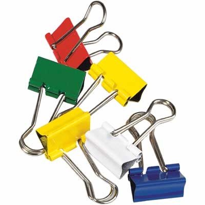 Barevné kovové klipy, 19 mm x 12 ks