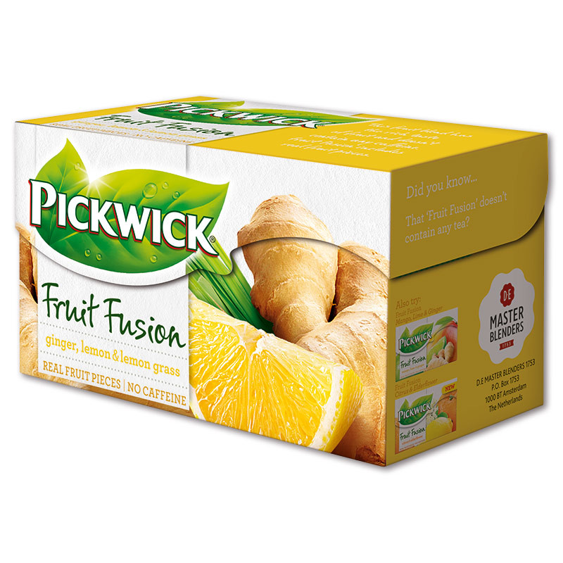 Ovocný čaj Pickwick - zázvor s citronem a citronovou trávou, 20 x 2 g