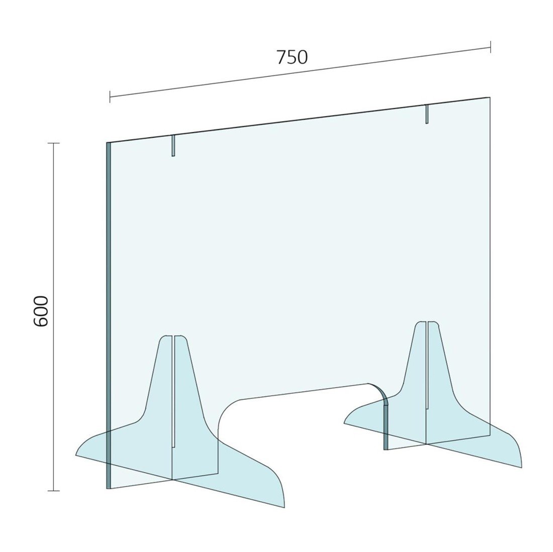 Ochranná přepážka 750 x 600 x 4 mm
