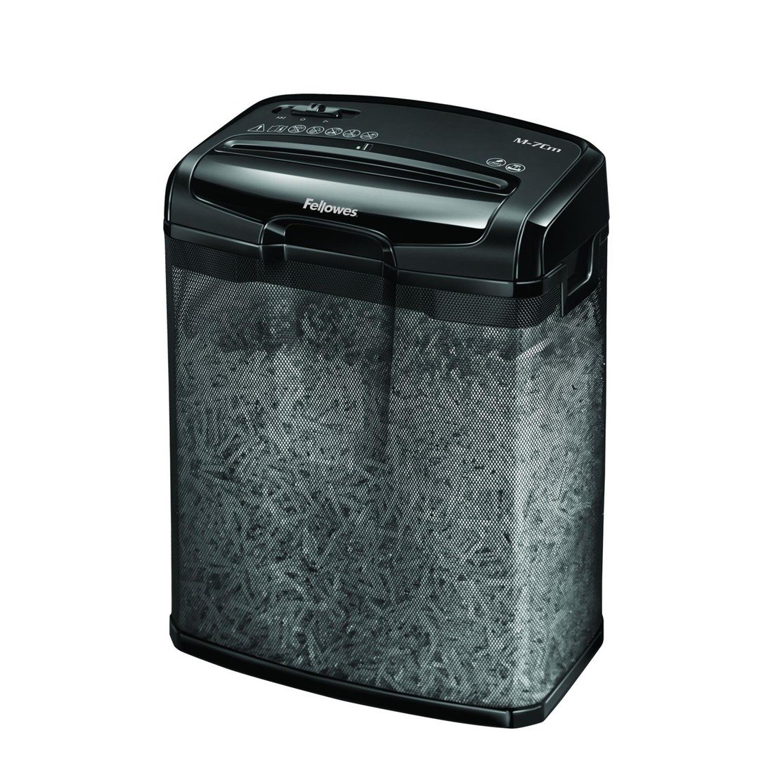 Skartovačka Fellowes M-7CM - P4, 7 listů, řez na částice 4 × 35 mm