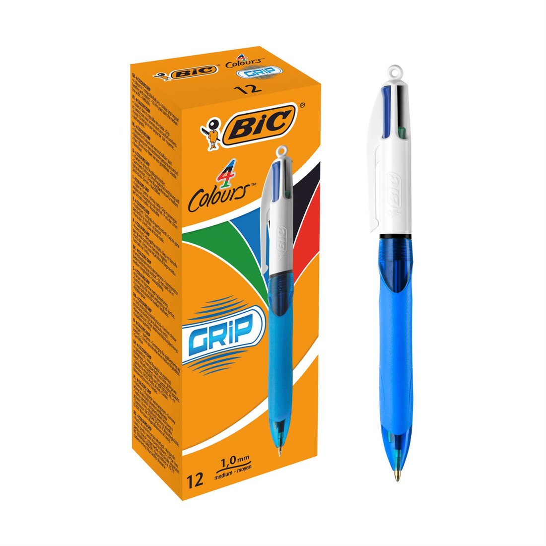 Čtyřbarevné kuličkové pero Bic Grip Medium - modré