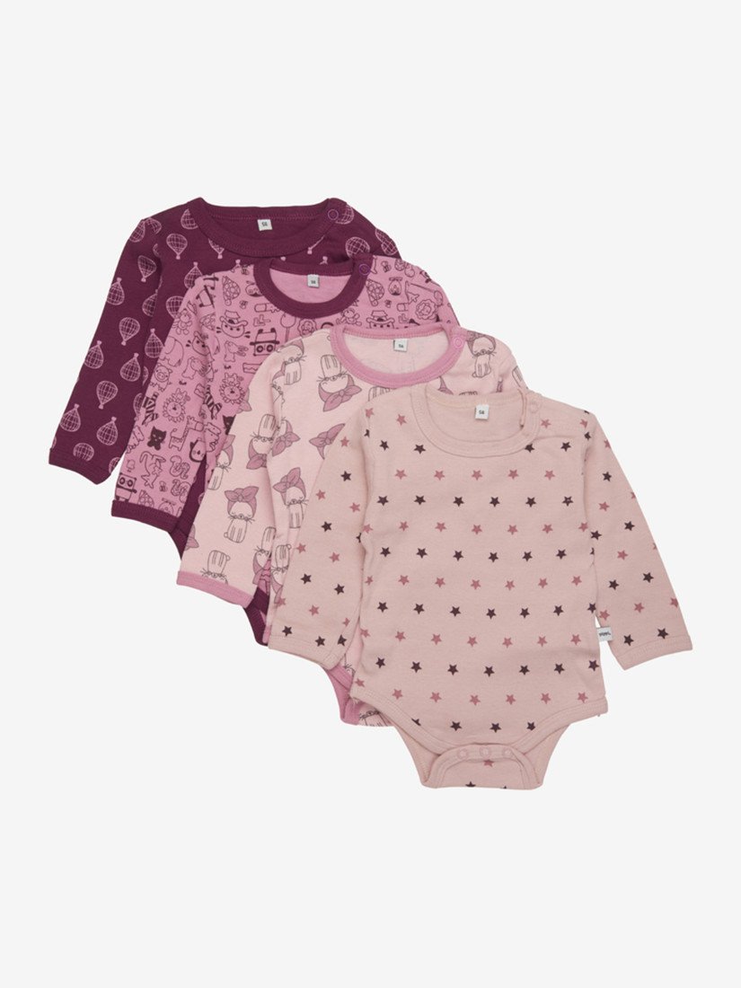 Pippi kojenecké body s dlouhým rukávem OEKO - TEX set 4 ks 3819 - 600 Velikost: 50