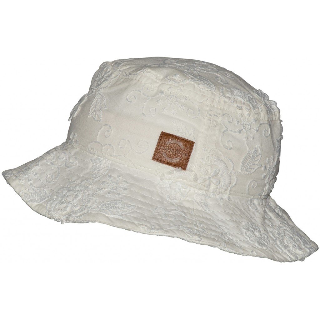 Mikk-Line dětský klobouk s vyšíváním UPF50+ White 98109 Klobouky: 51