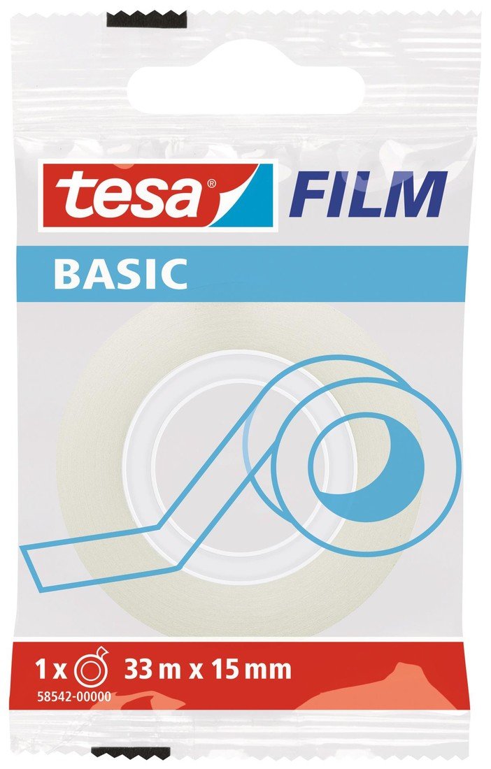 Lepicí páska Tesa BASIC - 15 mm x 33 m, transparentní